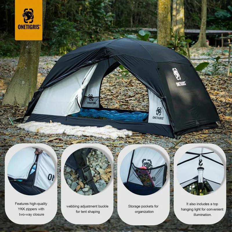 OneTigris STELLA Camping Tent - Black Tigris Series 2-Person 4-Season Backpacking Shelter