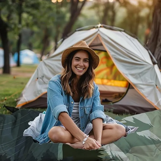 Outdoor Puffy Camping Blanket, Lightweight Windproof Warm Stadium Blanket, Packable Travel Camping Quilt for Cold Weather，Hiking, Backpacking,Sleeping, Hammock, Adventure 78"x 56"
