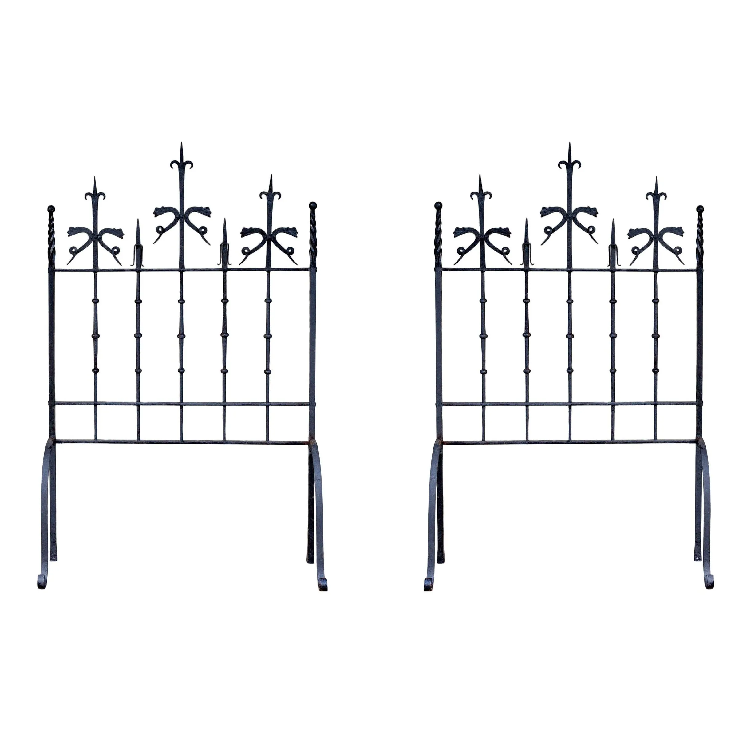 Pair of Antique Spanish Wrought Iron Screens/Grills Found in Italy