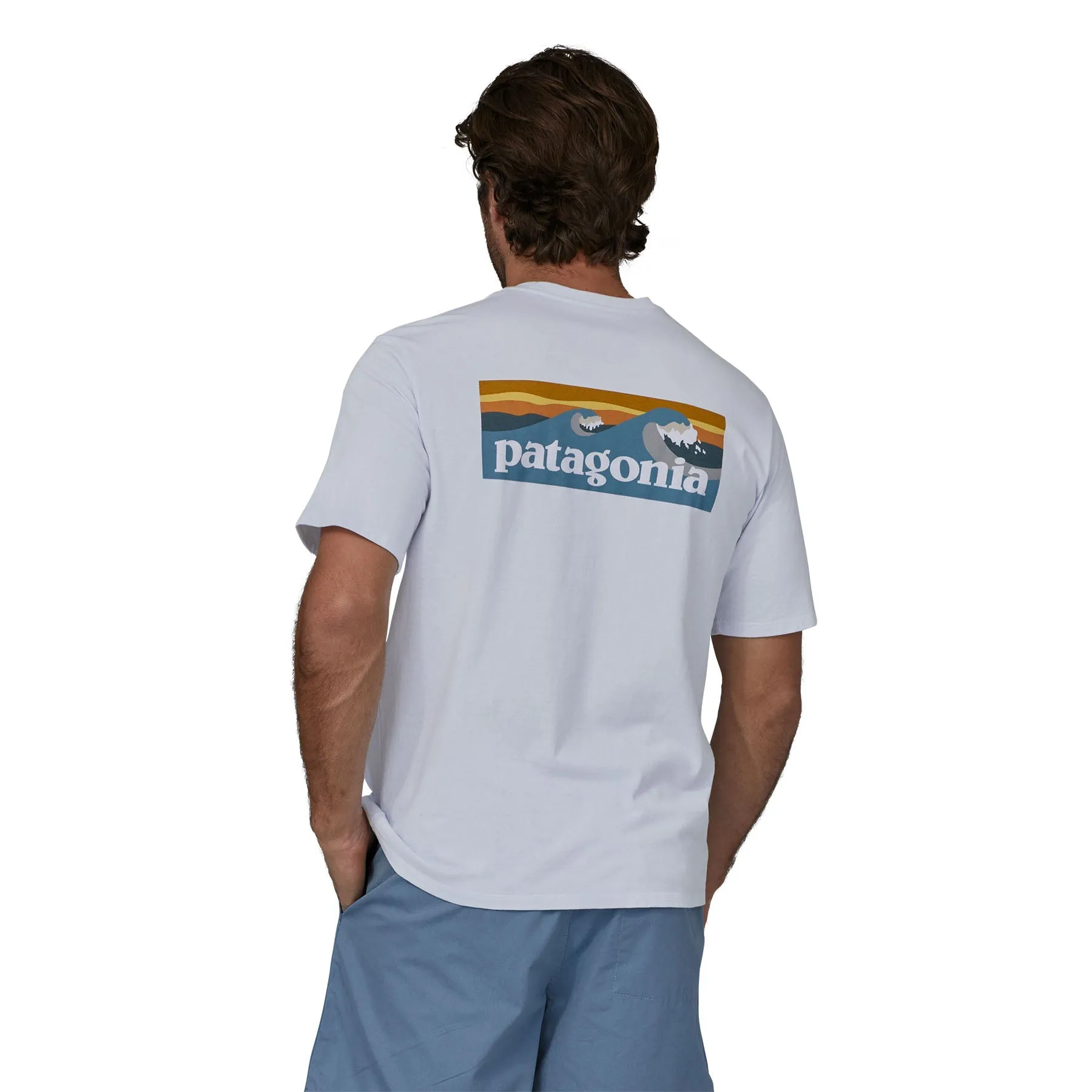 Patagonia Men's Boardshort Logo Pocket Responsibili-Tee White