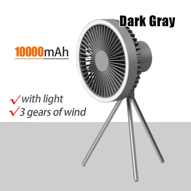 Portable Camping Fan With Light 10 000 mAh 3 Gears if Wind