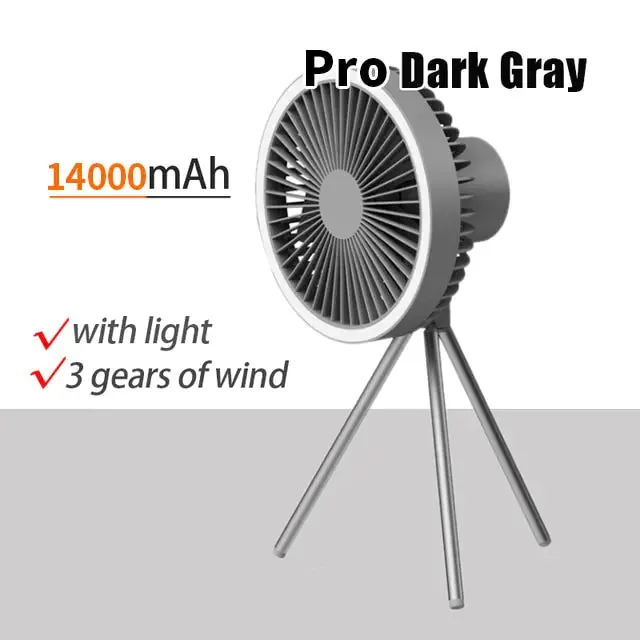 Portable Camping Fan With Light 10 000 mAh 3 Gears if Wind