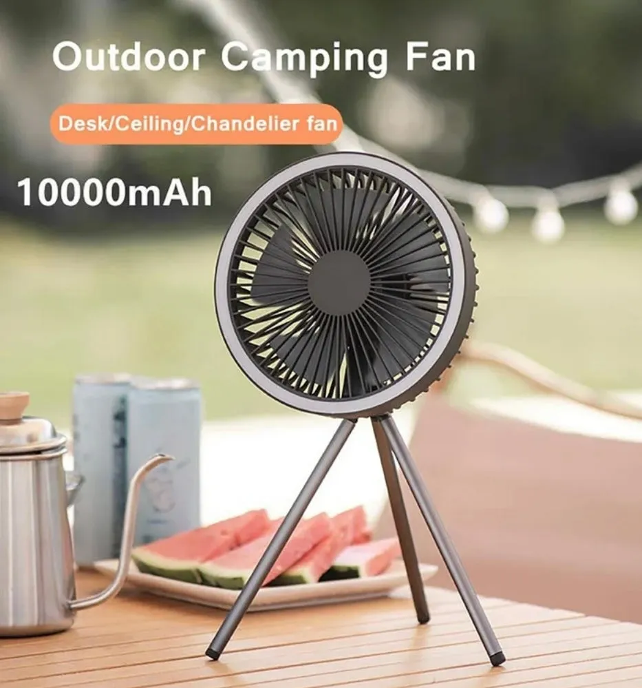 Portable Camping Fan With Light 10 000 mAh 3 Gears if Wind