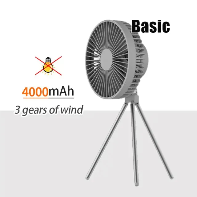 Portable Camping Fan With Light 10 000 mAh 3 Gears if Wind