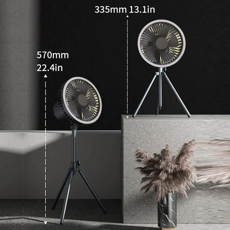 Portable Camping Fan With Light 10 000 mAh 3 Gears if Wind
