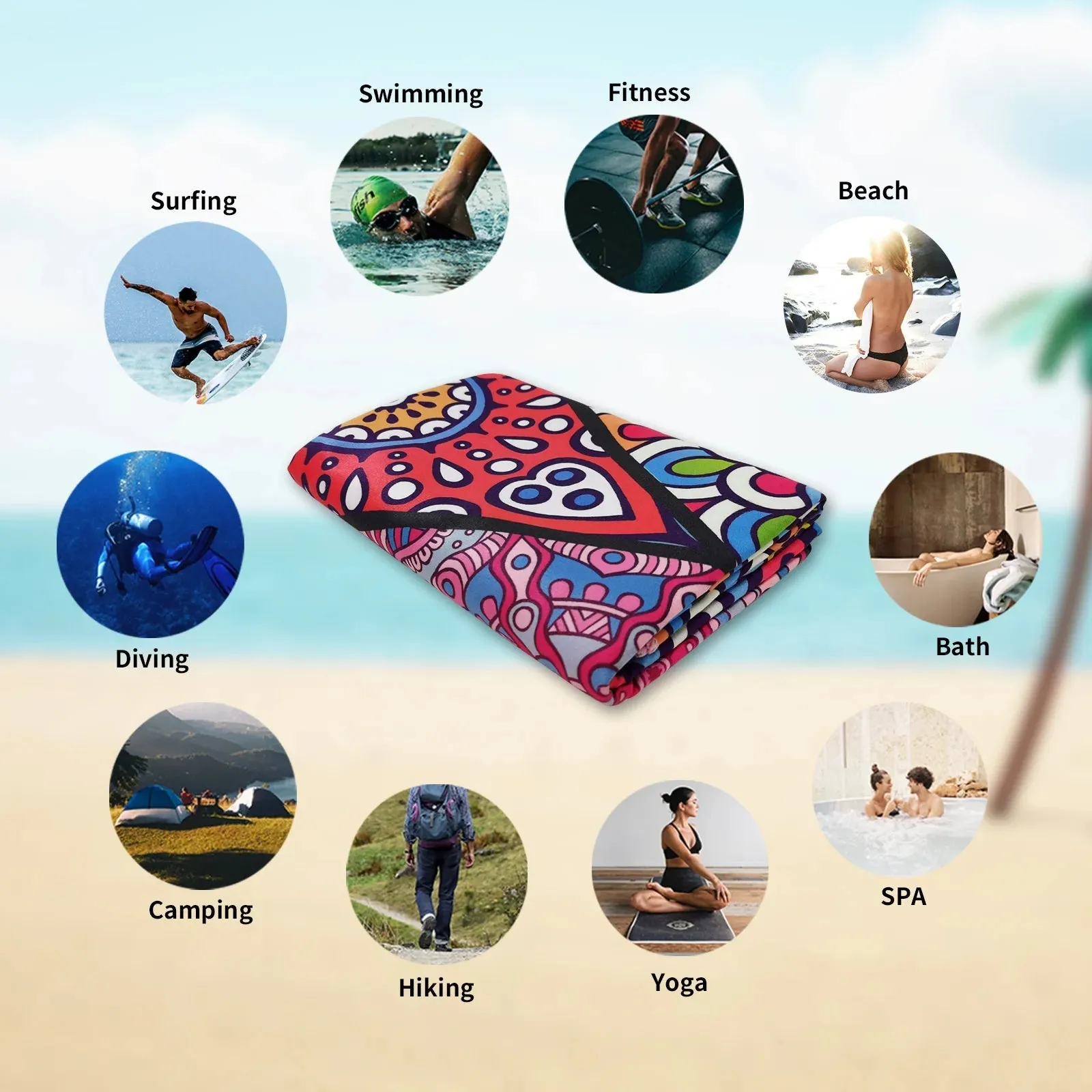 Quick-Dry Microfiber Beach Towel: Oversized, Super Absorbent