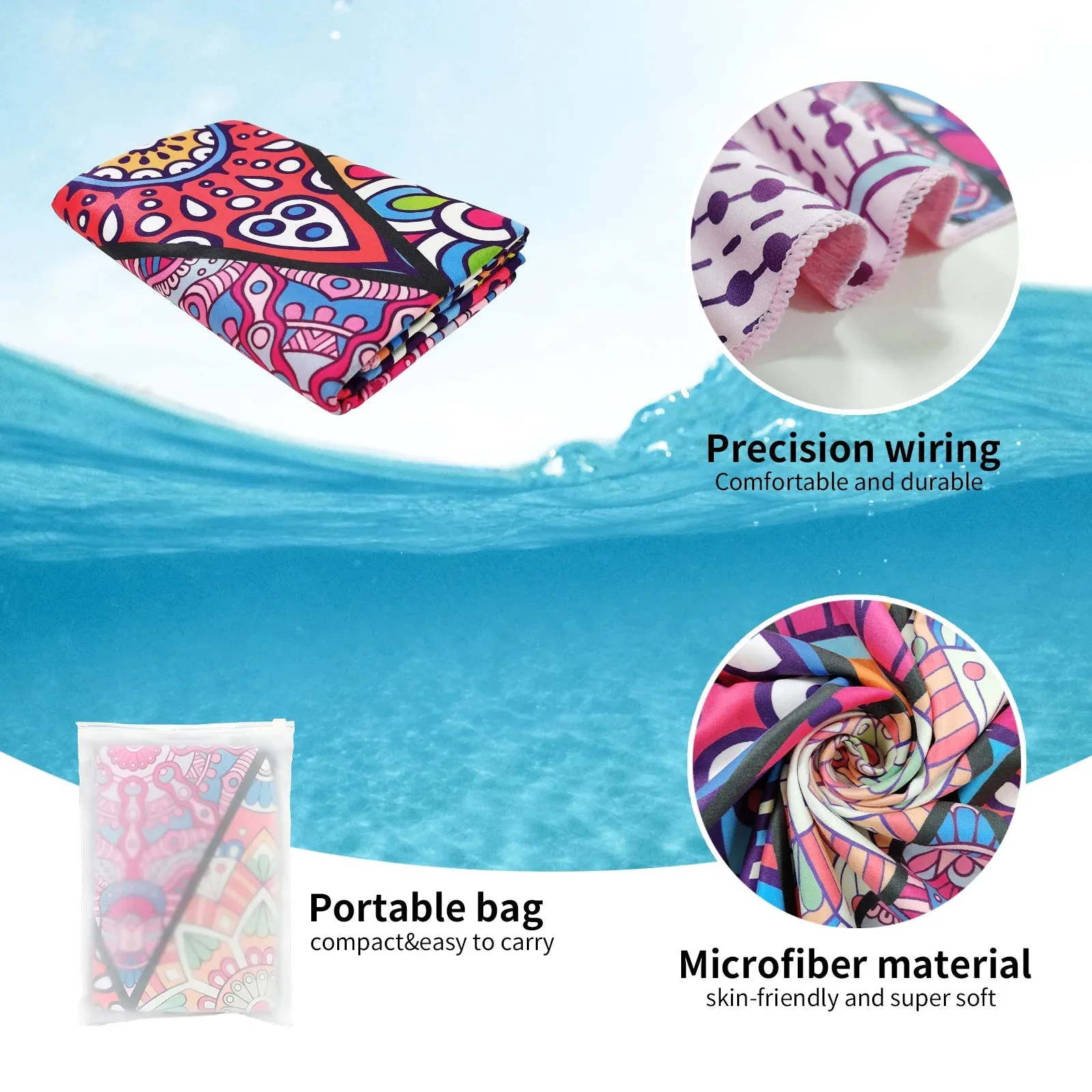 Quick-Dry Microfiber Beach Towel: Oversized, Super Absorbent