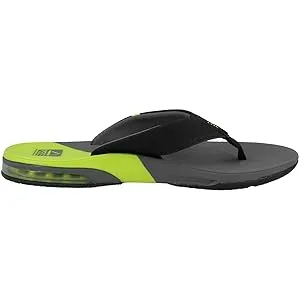 Reef Men's Fanning Bottle Opener Gray / Lime low  Flip Flop Sandal