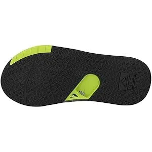 Reef Men's Fanning Bottle Opener Gray / Lime low  Flip Flop Sandal