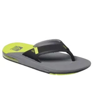 Reef Men's Fanning Bottle Opener Gray / Lime low  Flip Flop Sandal