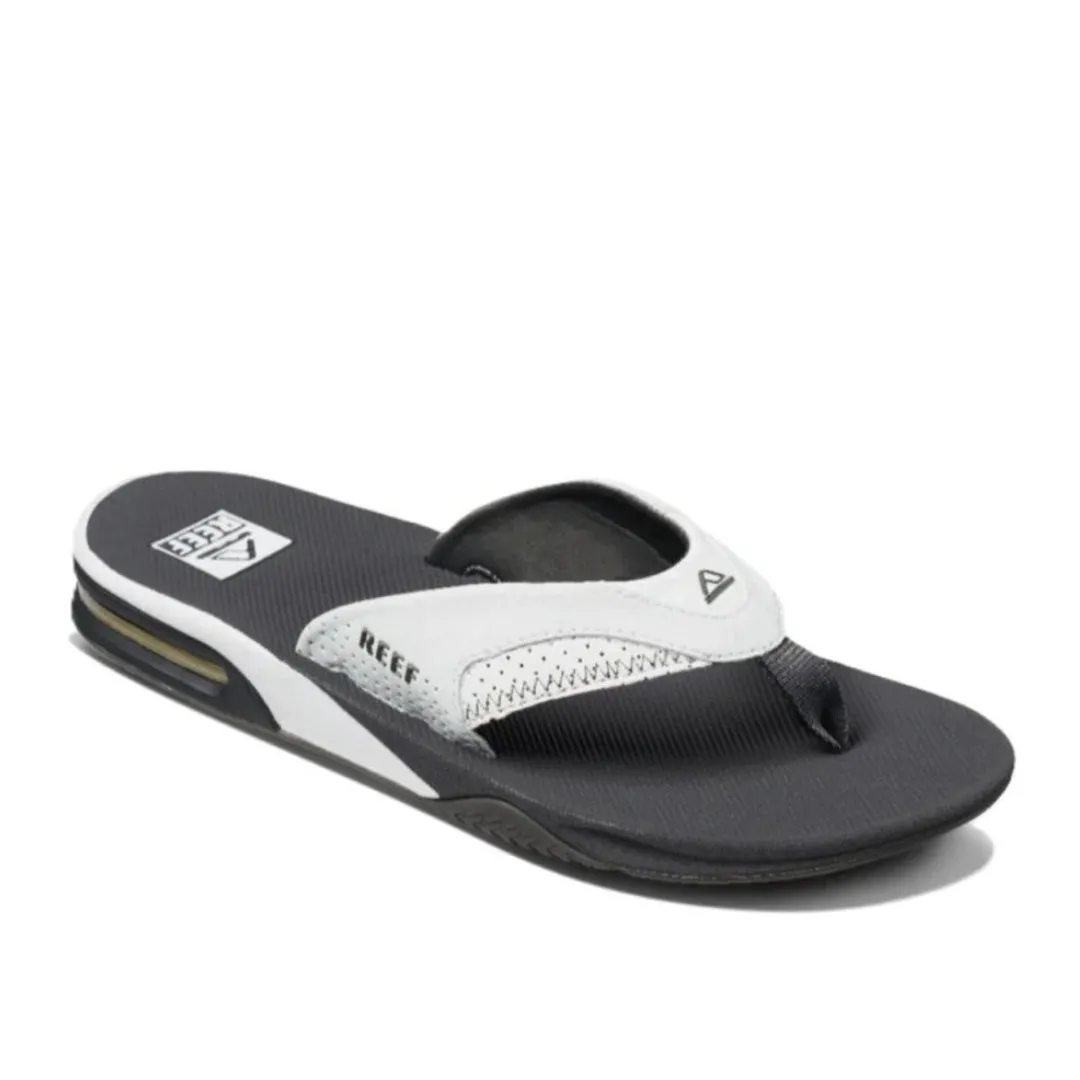Reef Men's Fanning Bottle Opener Grey/White Flip Flop Sandal