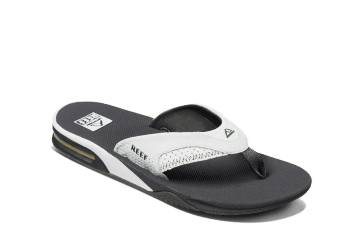 Reef Men's Fanning Bottle Opener Grey/White Flip Flop Sandal