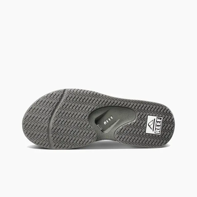 Reef Men's Fanning Bottle Opener Grey/White Flip Flop Sandal