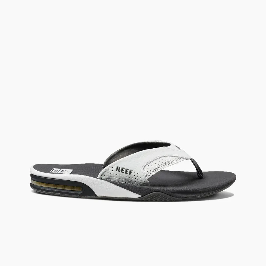 Reef Men's Fanning Bottle Opener Grey/White Flip Flop Sandal