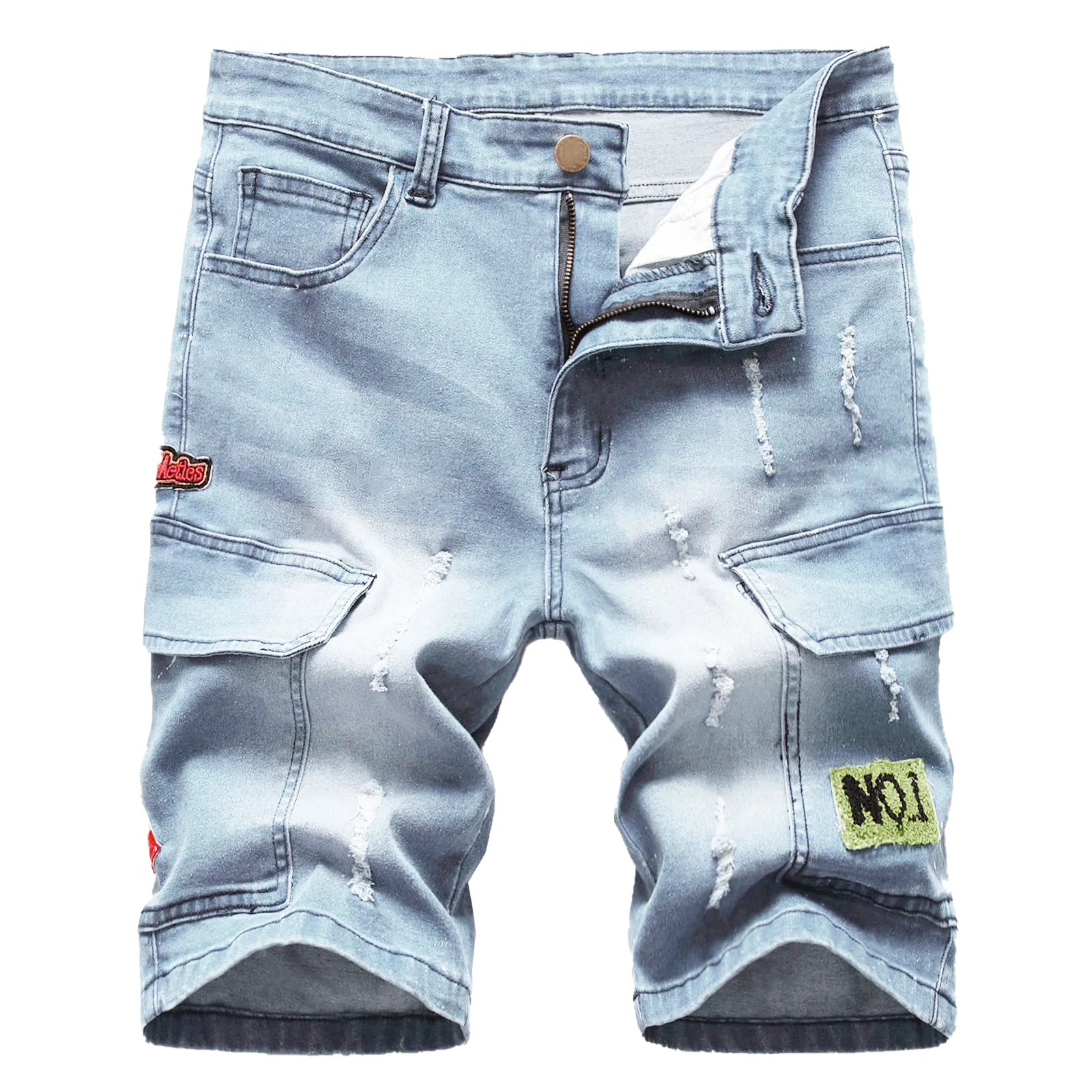 Ripped denim shorts-D139 | Inspanda