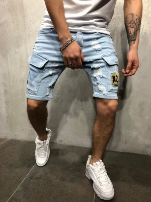 Ripped denim shorts-D139 | Inspanda