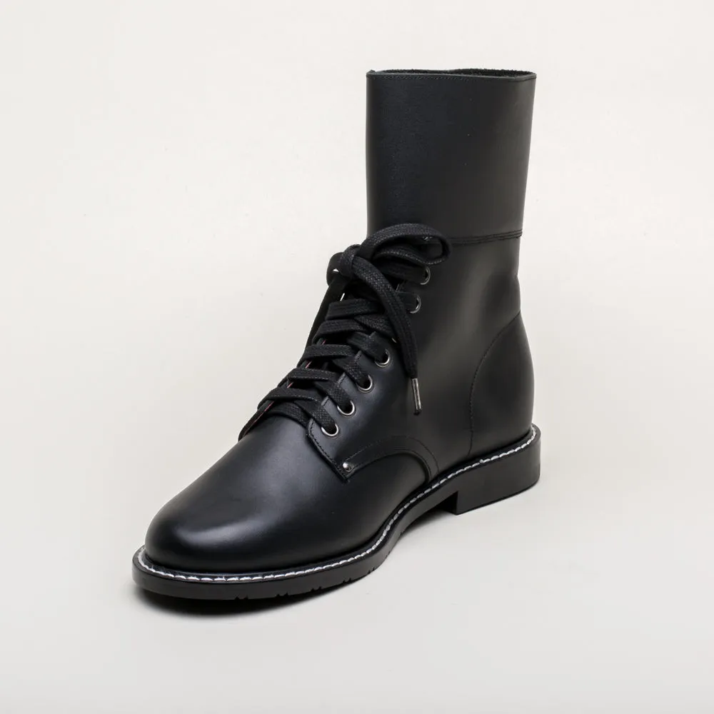 Rosie Vintage Double-Buckle Boots (Black)
