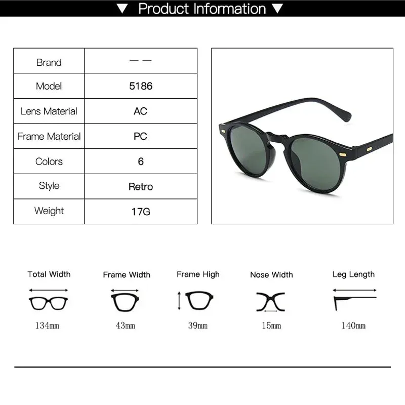 Round Cat Eye Sunglasses for Men