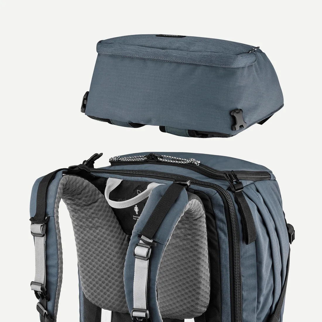 Sac a dos de voyage et trekking - ouverture valise 50 6l - travel 900 - femme