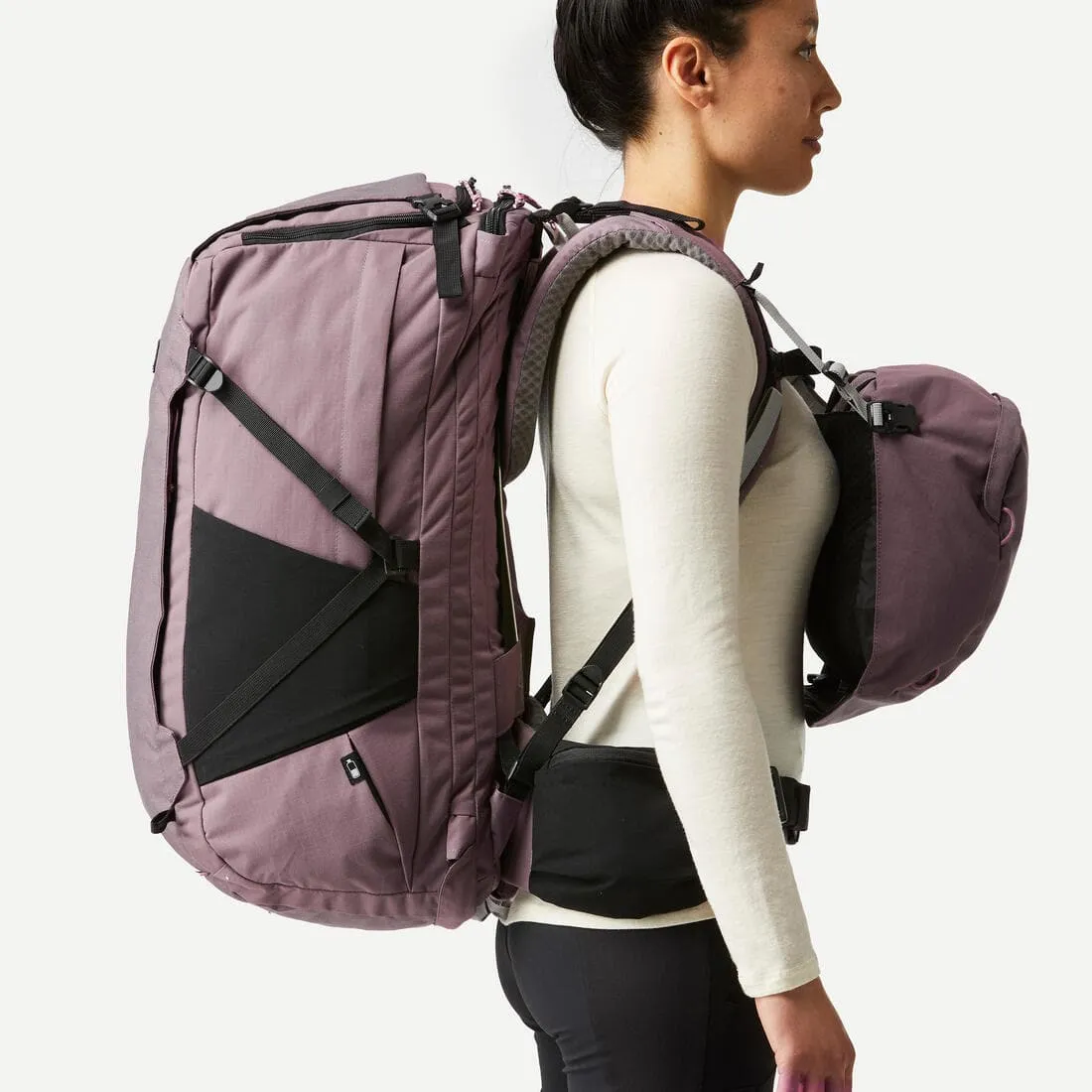Sac à dos de voyage et trekking ouverture valise 60   6 L Femme - Travel 900