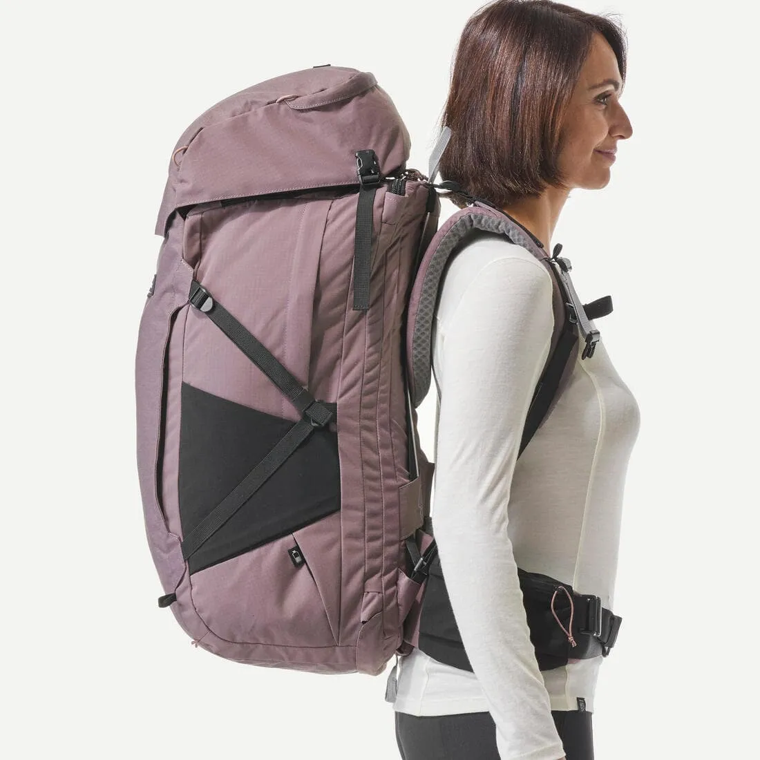 Sac à dos de voyage et trekking ouverture valise 60   6 L Femme - Travel 900