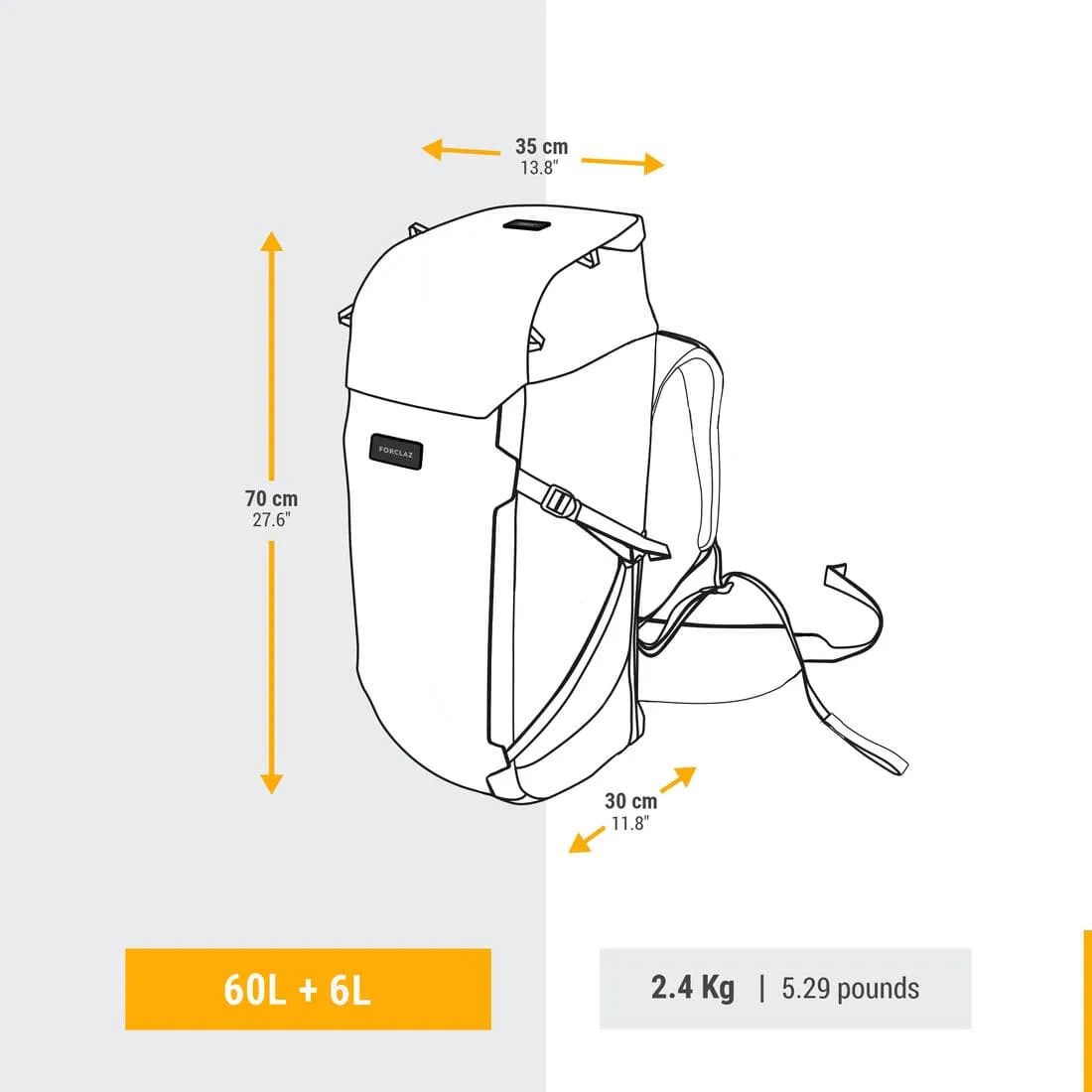 Sac à dos de voyage et trekking ouverture valise 60   6 L Femme - Travel 900