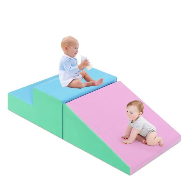 Small Soft Play Equipment | 2 Piece Climb & Slide Foam Play Set | Colour Options | 6m 