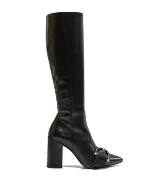 Stefano Stefani Women's Leather Black Buckle Long Boot 7745 40% off