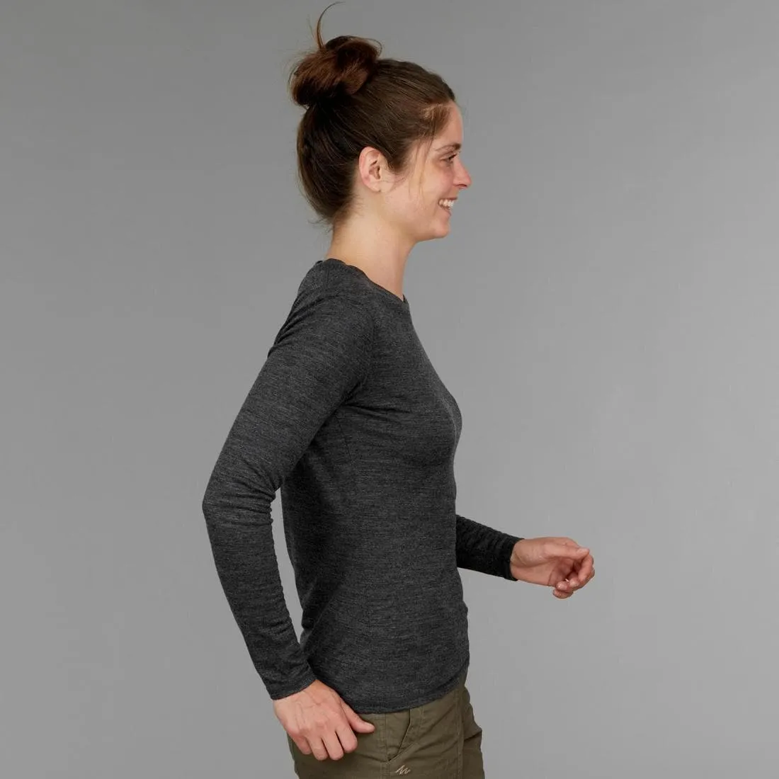 T-shirt laine mérinos de trek & voyage - femme - travel 500