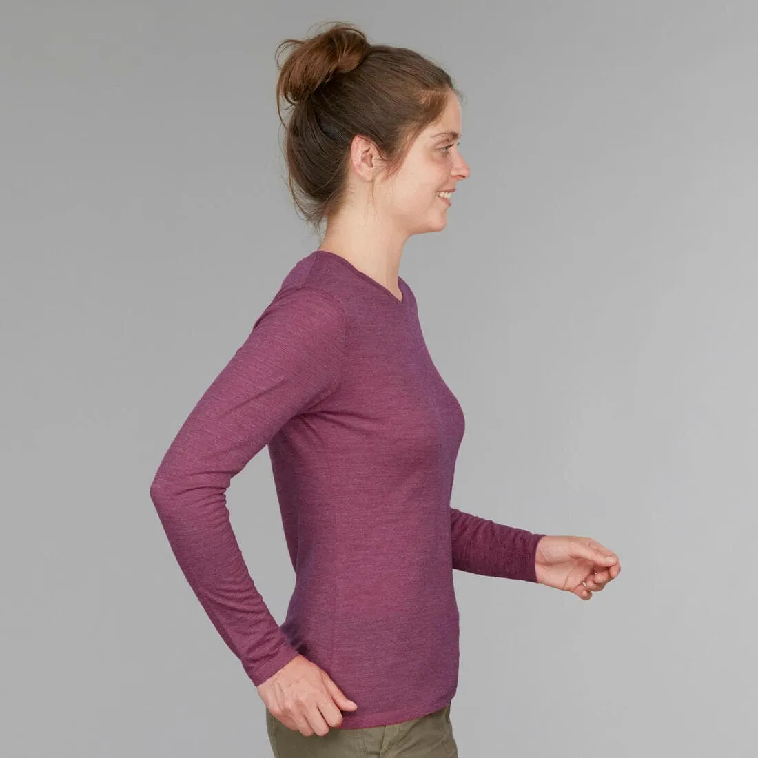 T-shirt laine mérinos de trek & voyage - femme - travel 500