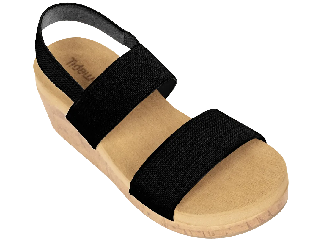 Tidewater Sandals & Flip Flops - Yadkin Black Wedges