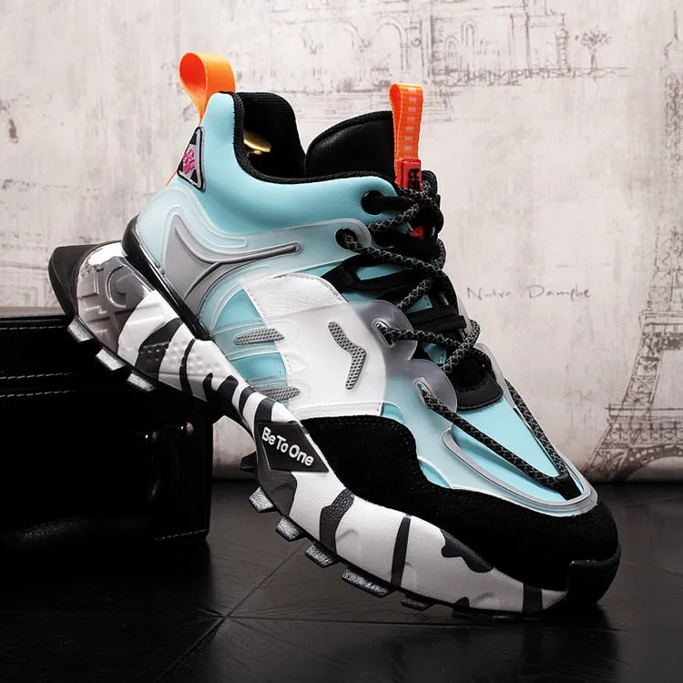 Top quality New Men's colour mixed Causal flat platform shoes luxury designer Hip-hop punk Loafers sneakers for web celebrity