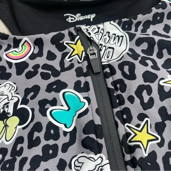 Torrid Sports Bra Disney Minnie Mouse Gray Leopard Work Out Athletic Size 5 EUC