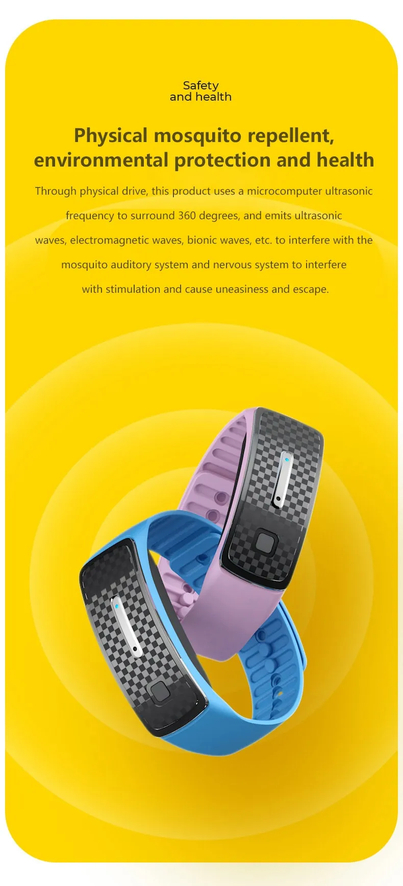 Ultrasound Mosquito Repellent Bracelet Anti Insect Wrist Band