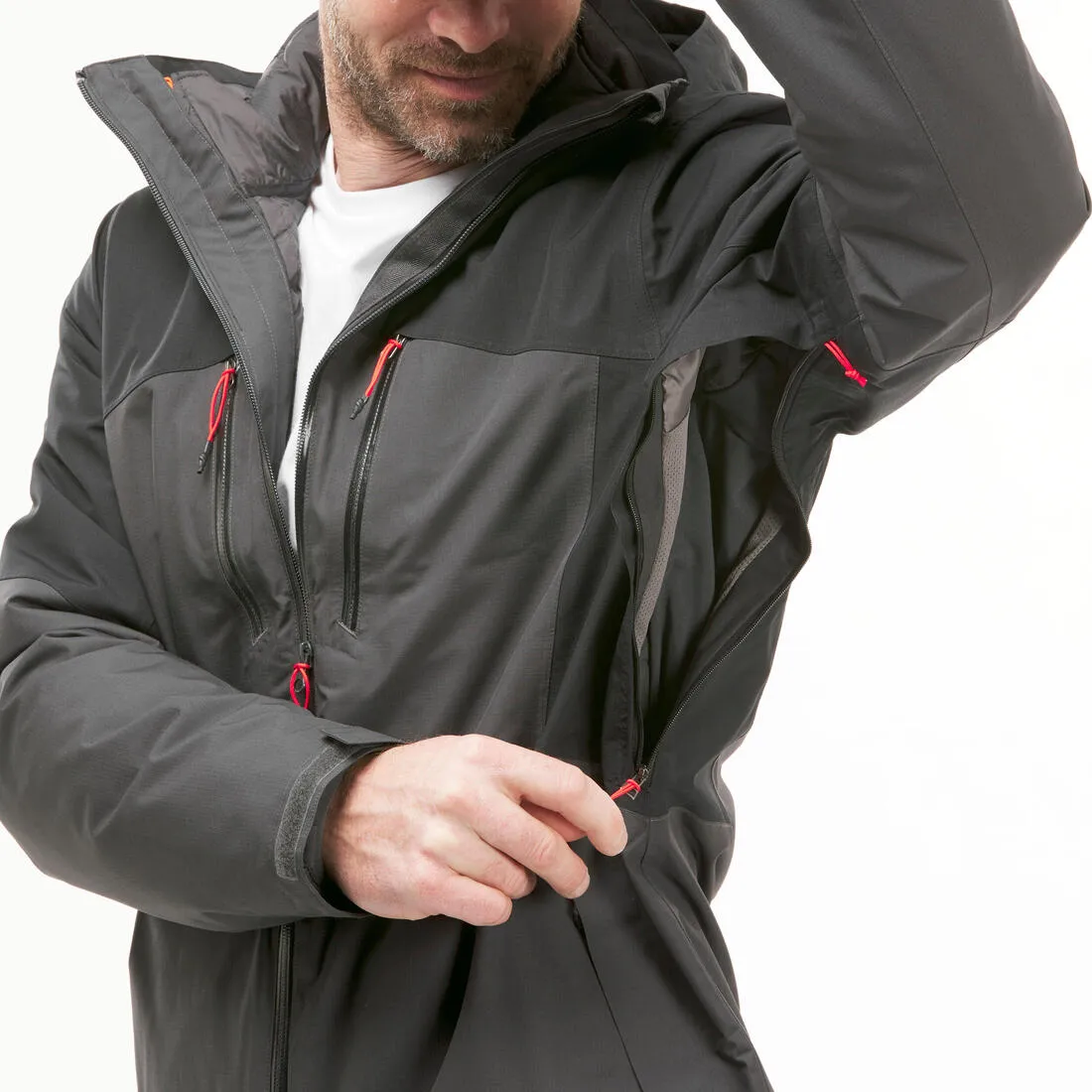 Veste 3en1 de randonnée -10°C imperméable homme, MH500 Mountain