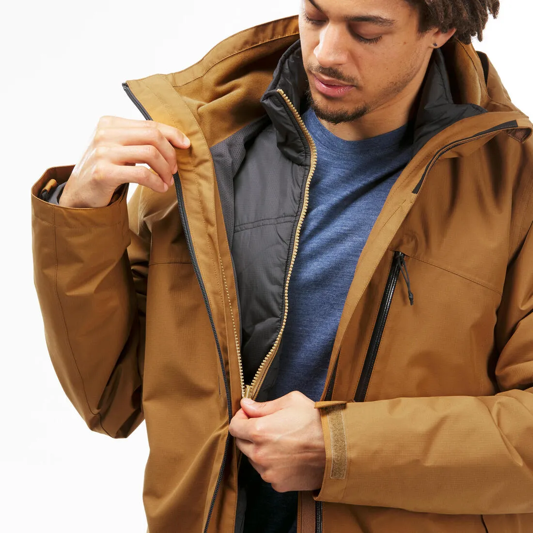 Veste 3en1 de randonnée -10°C imperméable homme, MH500 Mountain