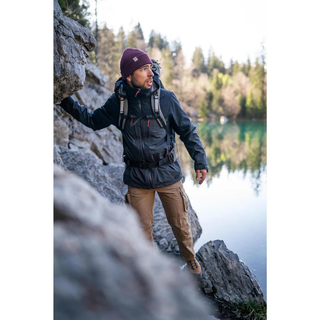 Veste 3en1 de randonnée -10°C imperméable homme, MH500 Mountain