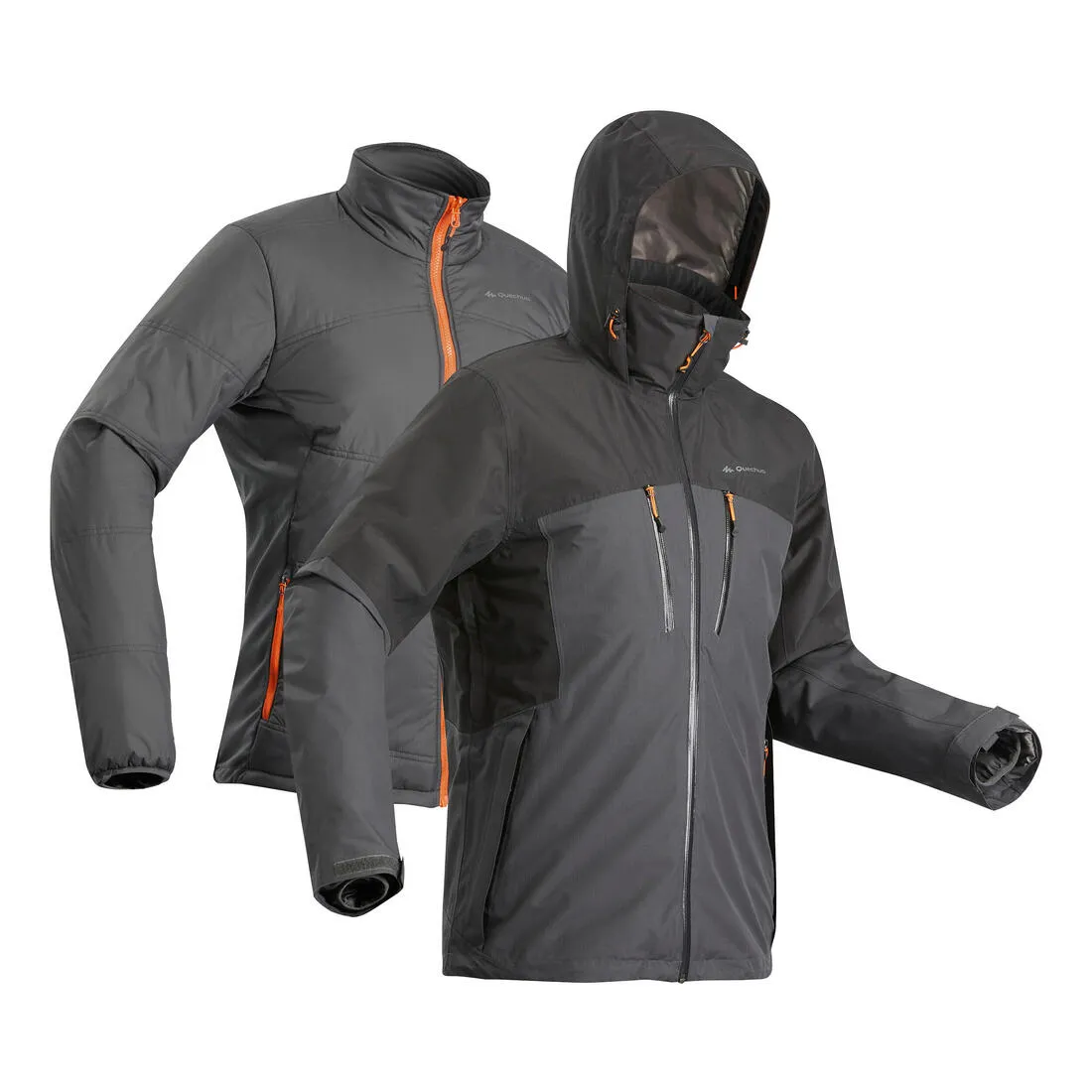 Veste 3en1 de randonnée -10°C imperméable homme, MH500 Mountain