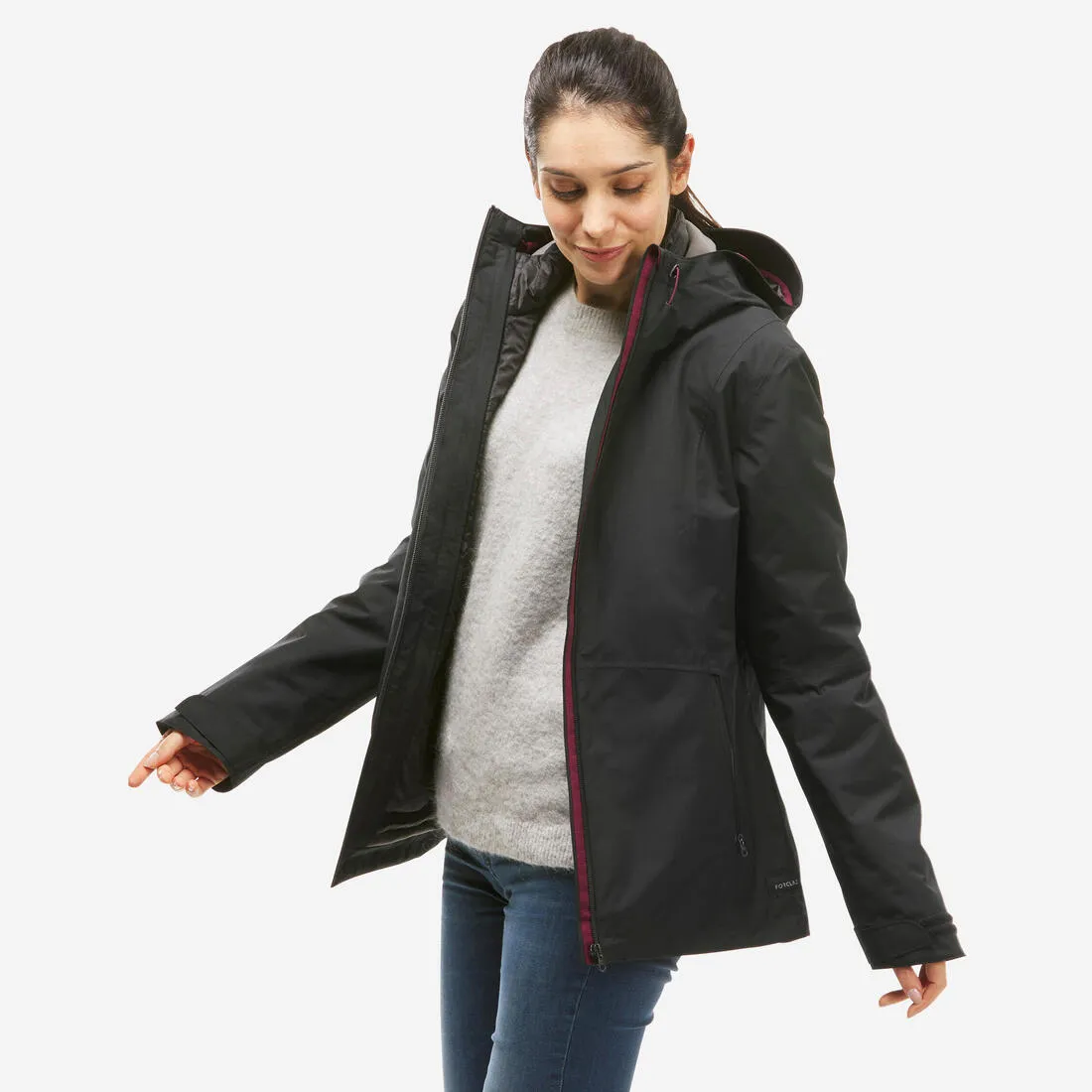 Veste 3en1 imperméable de randonnée - sh500 mountain -10°c - femme