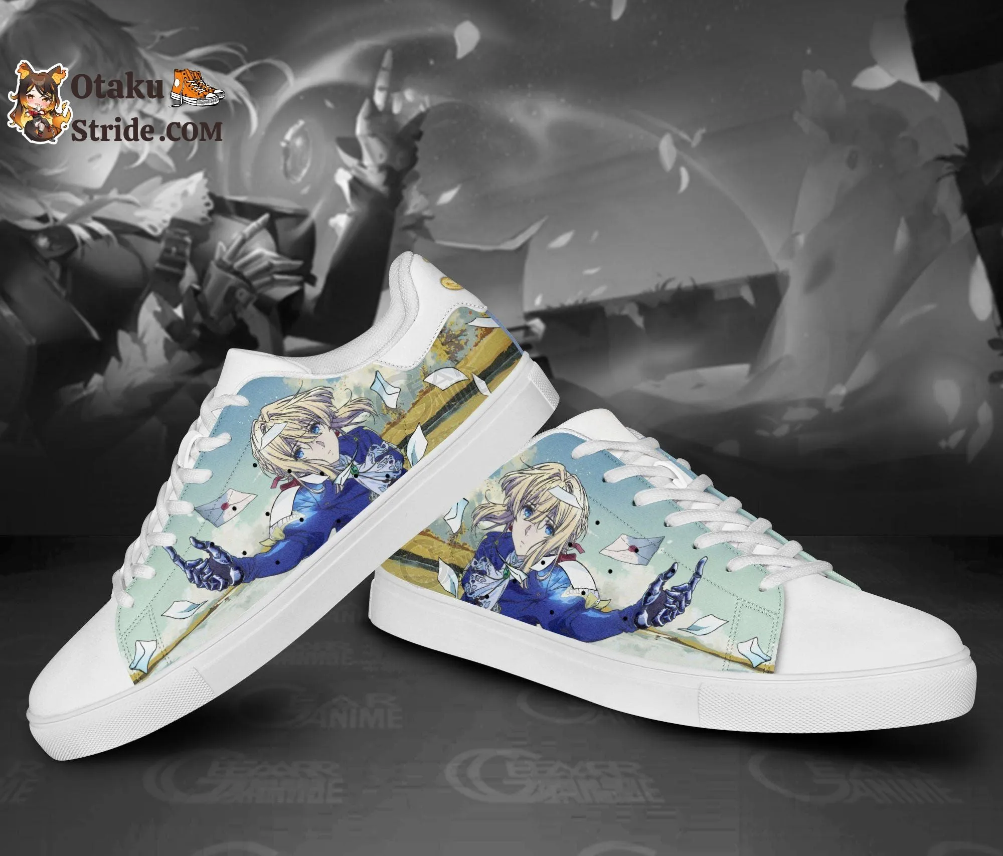 Violet Evergarden Skate Shoes Custom Anime Shoes For Fan