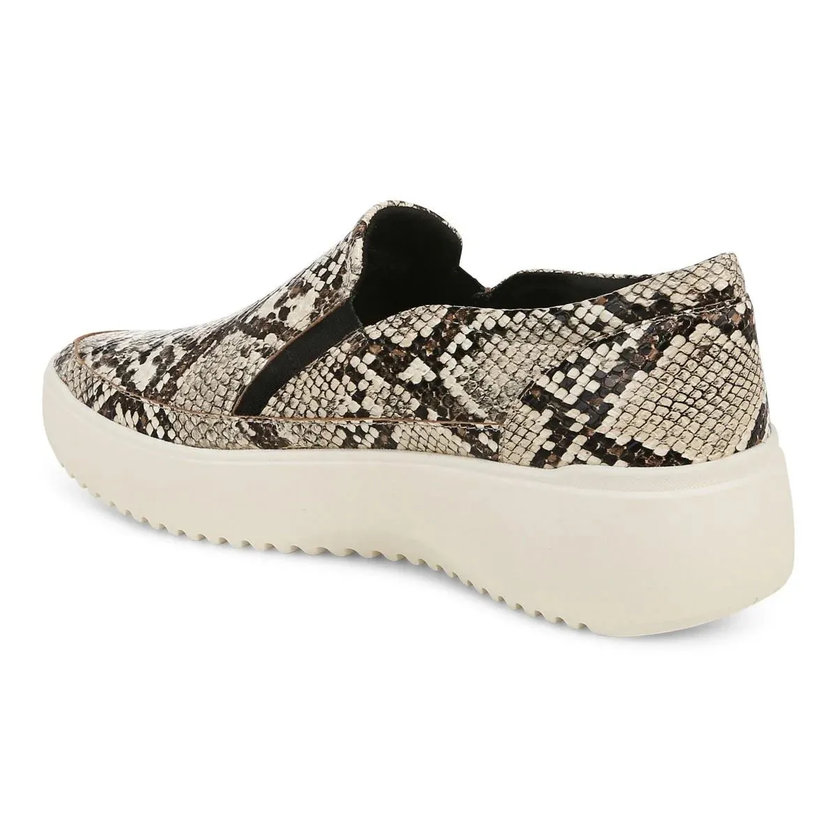 VIONIC KEARNY BLACK/WHITE SNAKE PLATFORM SLIP ON SNEAKER