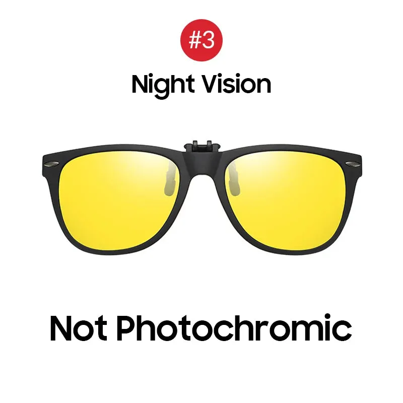 VIVIBEE Men Photochromic Polarized Lens Flip Up Clip-on Sunglasses