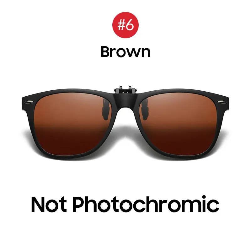 VIVIBEE Men Photochromic Polarized Lens Flip Up Clip-on Sunglasses