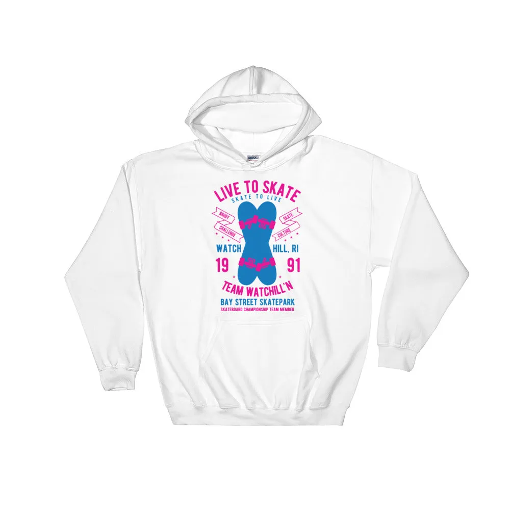 Watchill'n 'Live to Skate' - Hoodie (Pink/Blue)