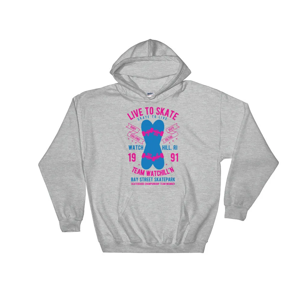 Watchill'n 'Live to Skate' - Hoodie (Pink/Blue)