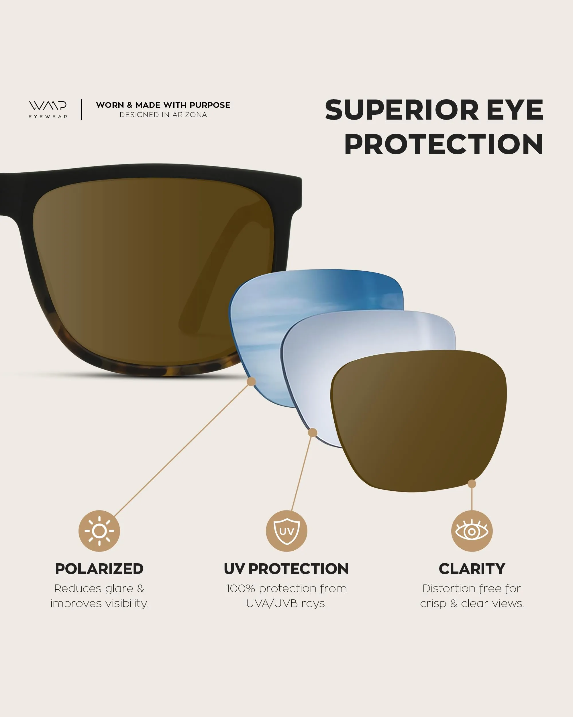 WearMe Pro Polarized Flat Top Narrow Square Mens Sunglasses (Matte Black Tortoise/Brown Lens)
