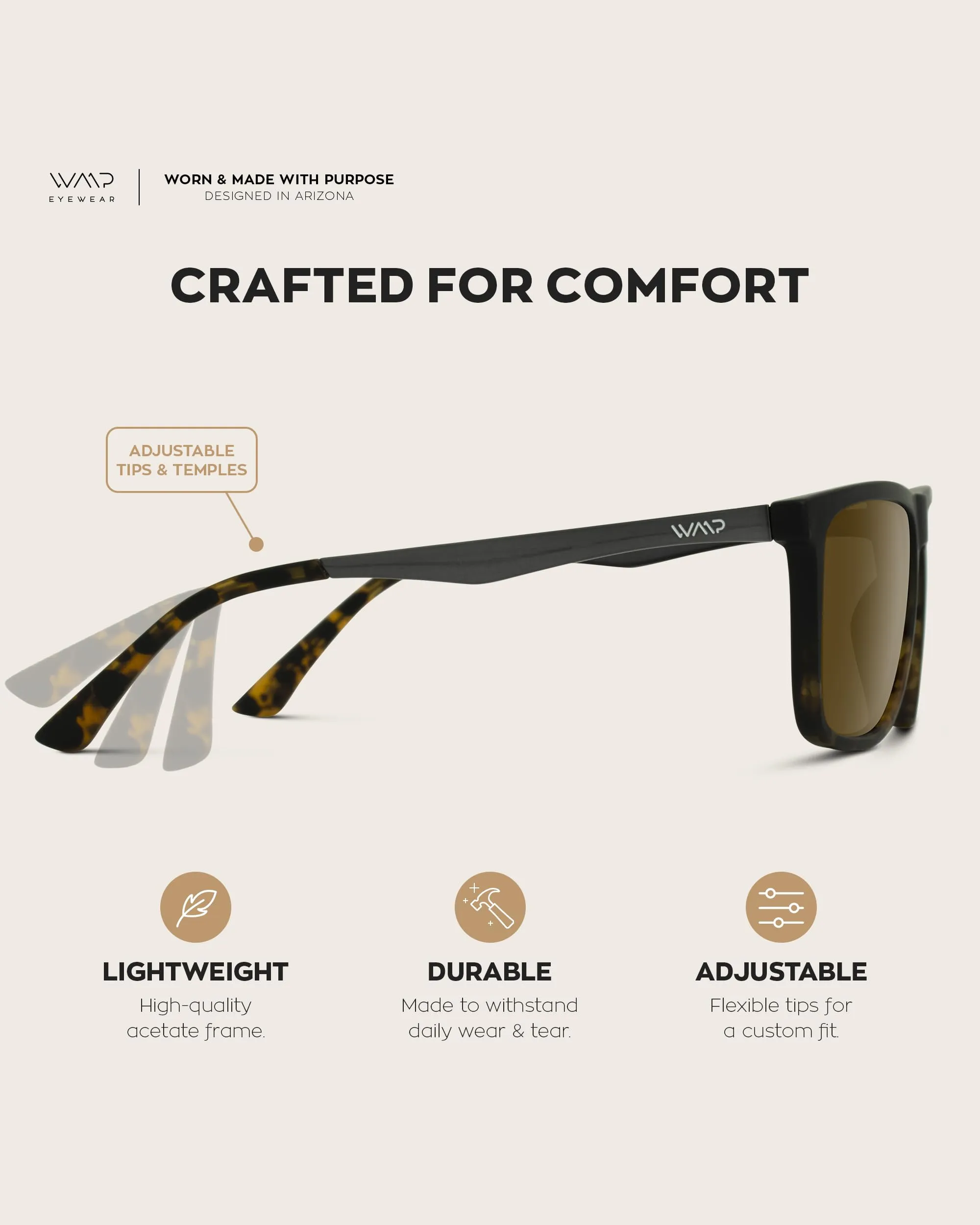 WearMe Pro Polarized Flat Top Narrow Square Mens Sunglasses (Matte Black Tortoise/Brown Lens)
