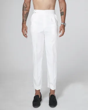 WHITE SIDE-TAB V2 TROUSERS