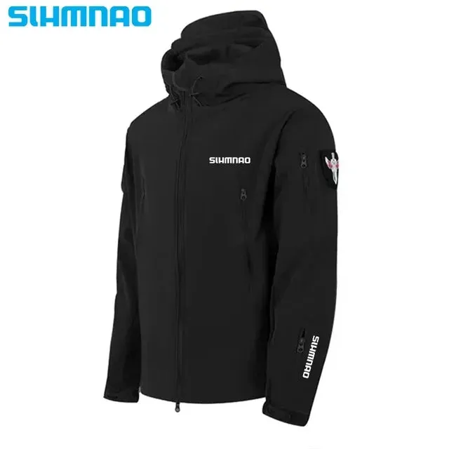 Windproof and Waterproof Fishing Shirt, Men's Soft Shell, Winter Tactical Military Jacket, Hooded Pants, Hiking Hunting Assault