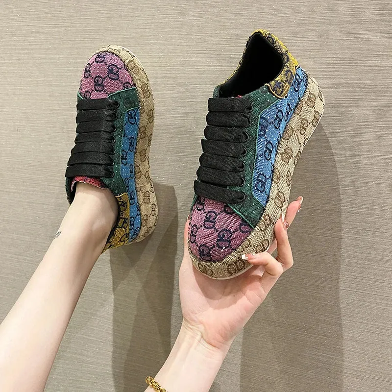Women Sneakers Luxury Rhinestone Casual Shoes Women Outdoor Platform Running Shoes Designer Female Sports Shoes zapatos de mujer